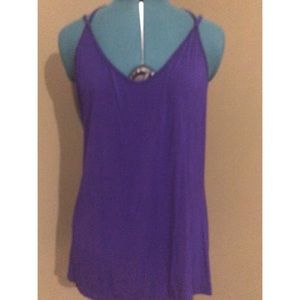 Low back purple tank